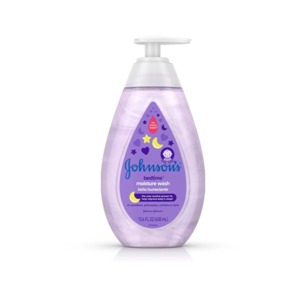 Johnson\\\'s Bedtime Baby Moisture Wash with NaturalCalm Aromas, 13.6 fl oz