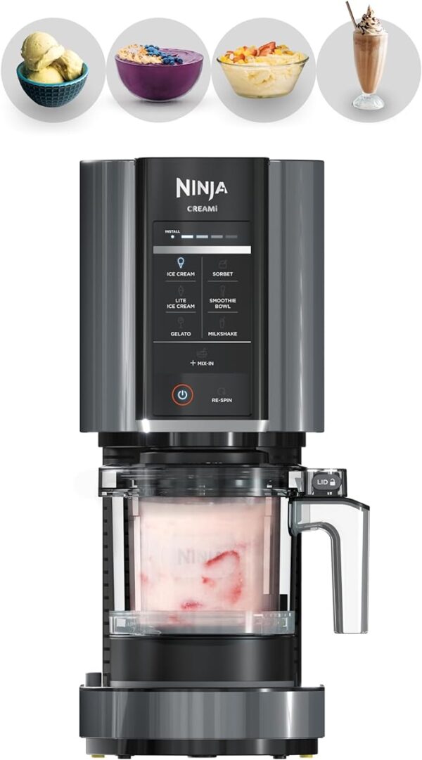 Ninja NC299AMZ CREAMi Ice Cream Maker, for Gelato, Mix-ins, Milkshakes, Sorbet, Smoothie.