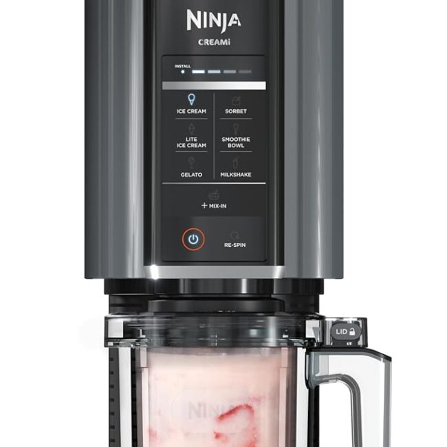 Ninja NC299AMZ CREAMi Ice Cream Maker, for Gelato, Mix-ins, Milkshakes, Sorbet, Smoothie.