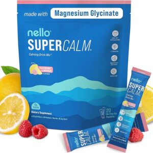 Nello Supercalm Powdered Drink Mix, Raspberry Lemonade, Supplements for Relaxation & Focus, No Sugar,