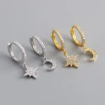Star Gold Plated Hoop Huggies Earring jewelry for Women - Image 4
