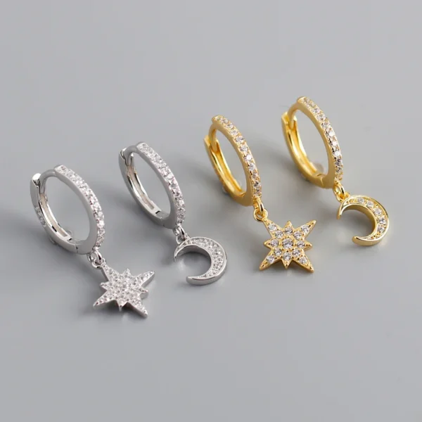 Star Gold Plated Hoop Huggies Earring jewelry for Women - Image 4