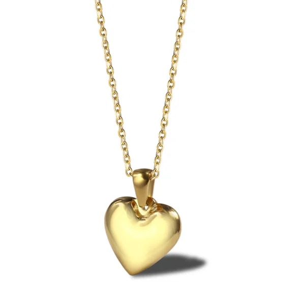 American Fashion 18K Gold Ladies Love Clavicle Chain Peach Heart Shaped Necklace - Image 5